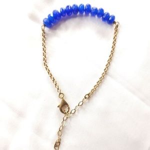 Lapis Lazuli Gemstone 925 Sterling Silver Bracelet Rose Gold Plated